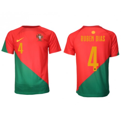 Portugal Ruben Dias #4 Replika Hjemmebanetrøje VM 2022 Kortærmet